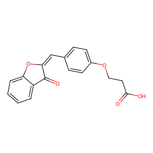 Propanoic acid, 3-(4-((3-oxo-2(3H)-benzofuranylidene)methyl)phenoxy)- structure