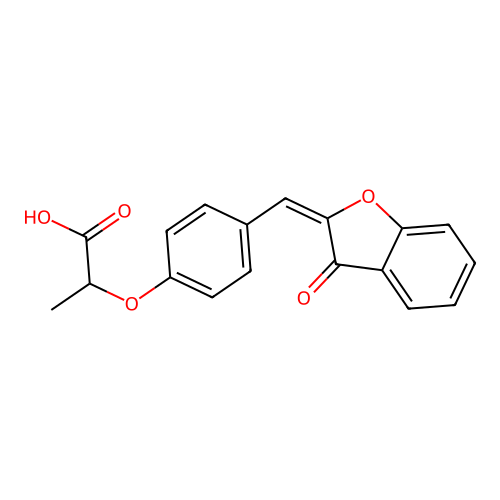 Propanoic acid, 2-(4-((3-oxo-2(3H)-benzofuranylidene)methyl)phenoxy)- structure