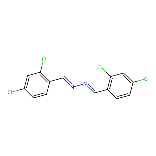 (1E,2E)-bis(2,4-dichlorobenzylidene)hydrazine structure