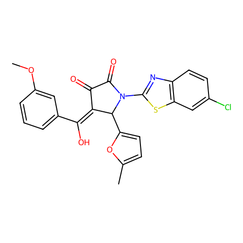 1-(6-Chloro-1,3-benzothiazol-2-yl)-4-[hydroxy(3-methoxyphenyl)methylidene]-5-(5-methylfuran-2-yl)pyrrolidine-2,3-dione structure