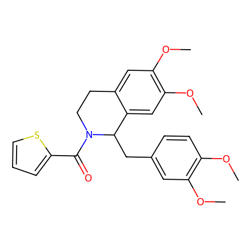 (1-(3,4-dimethoxybenzyl)-6,7-dimethoxy-3,4-dihydroisoquinolin-2(1H)-yl)(thiophen-2-yl)methanone structure