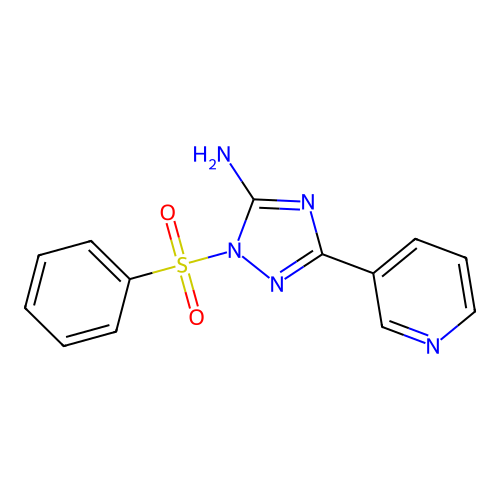 1-(phenylsulfonyl)-3-(pyridin-3-yl)-1H-1,2,4-triazol-5-amine structure