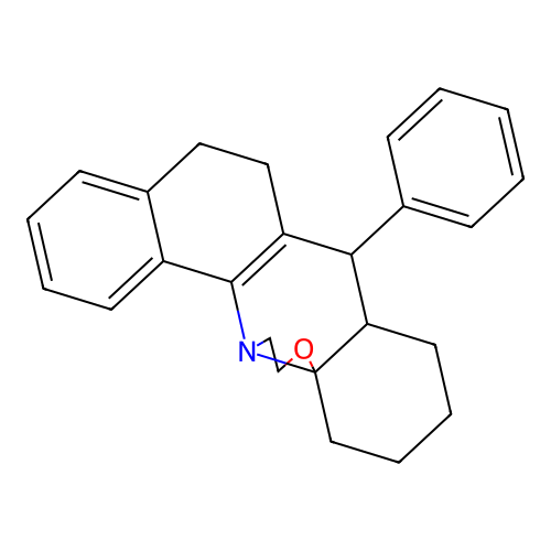 8-Phenyl-1,2,4,5,6,7,7a,8,9,10-decahydrobenzo[c]oxazolo[3,2-f]acridine structure