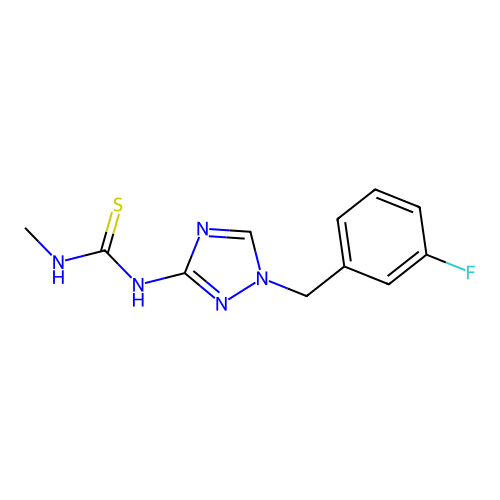 1-[1-(3-fluorobenzyl)-1H-1,2,4-triazol-3-yl]-3-methylthiourea structure