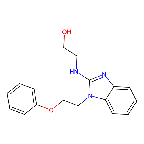 2-{[1-(2-phenoxyethyl)-1H-benzimidazol-2-yl]amino}ethanol structure