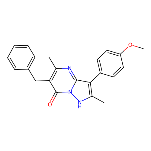 6-benzyl-3-(4-methoxyphenyl)-2,5-dimethylpyrazolo[1,5-a]pyrimidin-7(4H)-one structure