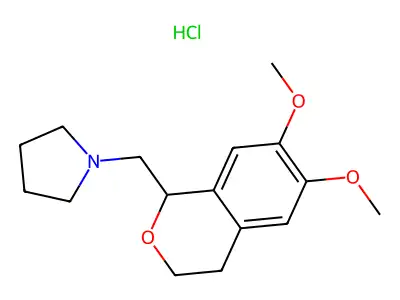 1-((3,4-Dihydro-6,7-dimethoxy-1H-2-benzopyran-1-yl)methyl)pyrolidine hydrochloride structure