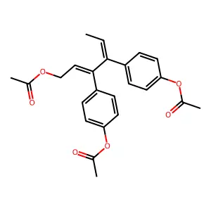 1-O-Acetyl-3,4-bis-(4-acetoxyphenyl)-hexa-2,4-dien-1-OL structure