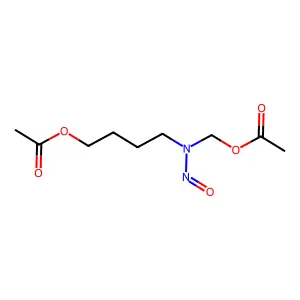 Acetic acid, 4-((acetoxymethyl)nitrosamino)butyl ester structure