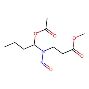 beta-Alanine, N-(1-(acetyloxy)butyl)-N-nitroso-, methyl ester structure