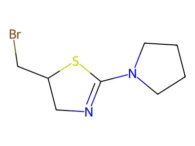 5-(Bromomethyl)-2-(pyrrolidin-1-yl)-4,5-dihydro-1,3-thiazole structure