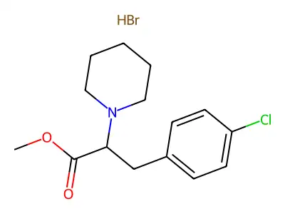 1-Piperidineacetic acid, alpha-(p-chlorobenzyl)-, methyl ester, hydrobromide structure