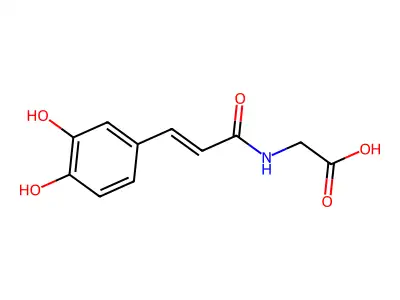 2-[3-(3,4-Dihydroxyphenyl)prop-2-enoylamino]acetic acid structure