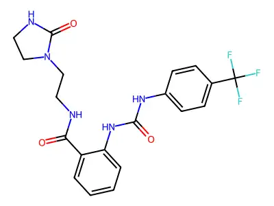 N-(2-(2-Oxoimidazolidin-1-yl)ethyl)-2-(3-(4-(trifluoromethyl)phenyl)ureido)benzamide structure