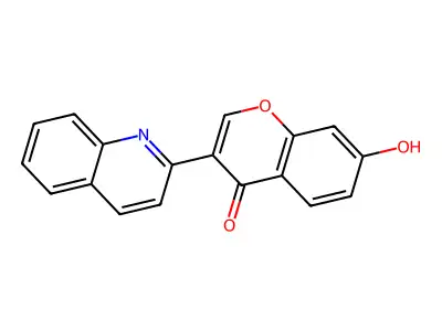 7-hydroxy-3-(2-quinolyl)chromone structure