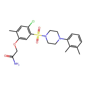 2-(4-chloro-5-{[4-(2,3-dimethylphenyl)-1-piperazinyl]sulfonyl}-2-methylphenoxy)acetamide structure