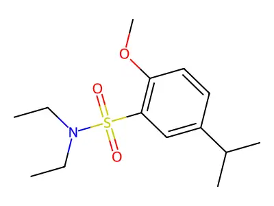 N,N-diethyl-5-isopropyl-2-methoxybenzenesulfonamide structure