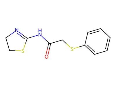 N-(4,5-dihydro-1,3-thiazol-2-yl)-2-phenylsulfanylacetamide structure