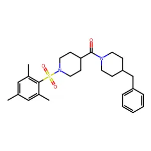 (4-benzylpiperidin-1-yl)-[1-(2,4,6-trimethylphenyl)sulfonylpiperidin-4-yl]methanone structure