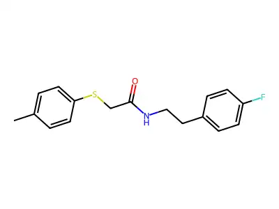 N-[2-(4-fluorophenyl)ethyl]-2-(4-methylphenyl)sulfanylacetamide structure