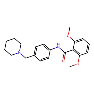 2,6-dimethoxy-N-[4-(1-piperidinylmethyl)phenyl]benzamide structure