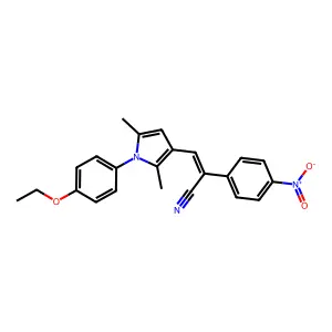 (2E)-3-[1-(4-ethoxyphenyl)-2,5-dimethyl-1H-pyrrol-3-yl]-2-(4-nitrophenyl)prop-2-enenitrile structure