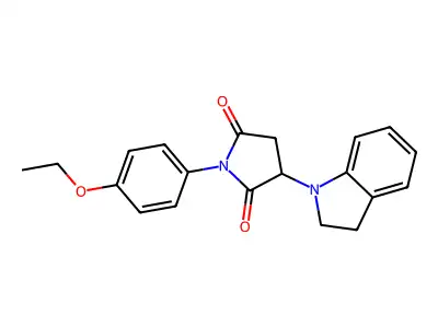3-(2,3-dihydro-1H-indol-1-yl)-1-(4-ethoxyphenyl)pyrrolidine-2,5-dione structure