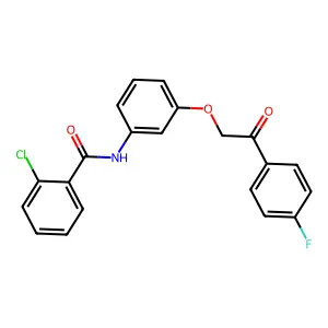 2-chloro-N-[3-[2-(4-fluorophenyl)-2-oxoethoxy]phenyl]benzamide structure