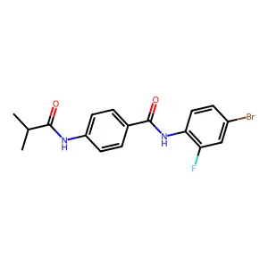 N-(4-bromo-2-fluorophenyl)-4-(2-methylpropanoylamino)benzamide structure