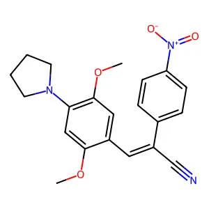 (E)-3-(2,5-dimethoxy-4-pyrrolidin-1-ylphenyl)-2-(4-nitrophenyl)prop-2-enenitrile structure