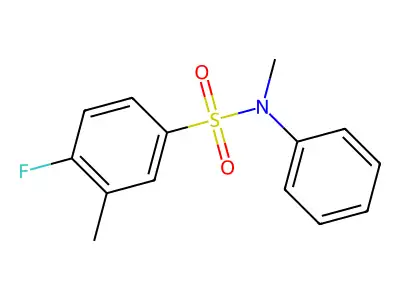 4-fluoro-N,3-dimethyl-N-phenylbenzenesulfonamide structure