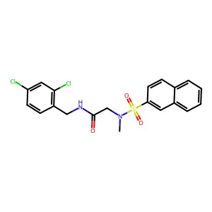 N-[(2,4-dichlorophenyl)methyl]-2-[methyl(naphthalen-2-ylsulfonyl)amino]acetamide structure