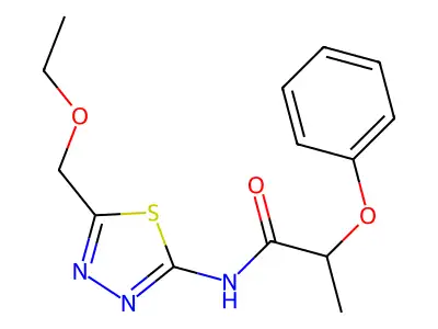 N-[5-(ethoxymethyl)-1,3,4-thiadiazol-2-yl]-2-phenoxypropanamide structure