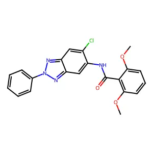 N-(6-chloro-2-phenylbenzotriazol-5-yl)-2,6-dimethoxybenzamide structure