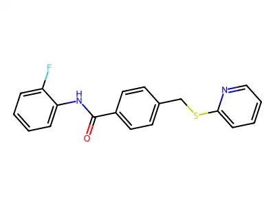 N-(2-fluorophenyl)-4-(pyridin-2-ylsulfanylmethyl)benzamide structure