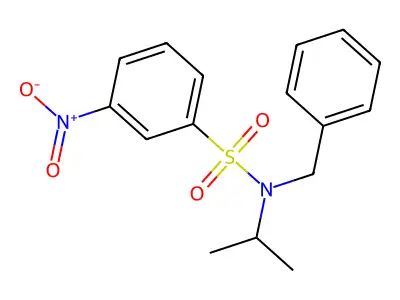 N-benzyl-3-nitro-N-propan-2-ylbenzenesulfonamide structure