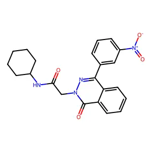 N-cyclohexyl-2-[4-(3-nitrophenyl)-1-oxophthalazin-2-yl]acetamide structure