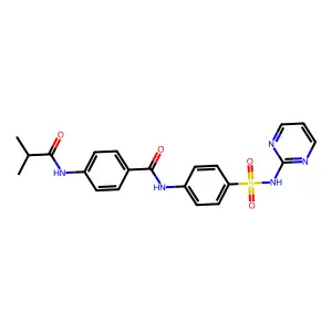 4-(2-methylpropanoylamino)-N-[4-(pyrimidin-2-ylsulfamoyl)phenyl]benzamide structure