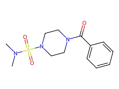 4-benzoyl-N,N-dimethylpiperazine-1-sulfonamide structure