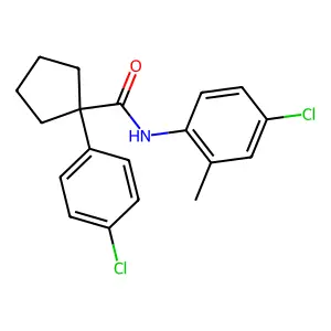 N-(4-chloro-2-methylphenyl)-1-(4-chlorophenyl)cyclopentanecarboxamide structure