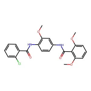 N-[4-[(2-chlorobenzoyl)amino]-3-methoxyphenyl]-2,6-dimethoxybenzamide structure