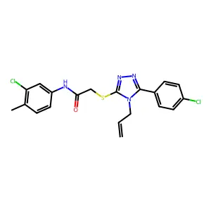 N-(3-chloro-4-methylphenyl)-2-[[5-(4-chlorophenyl)-4-prop-2-enyl-1,2,4-triazol-3-yl]sulfanyl]acetamide structure