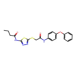 N-[5-[2-oxo-2-(4-phenoxyanilino)ethyl]sulfanyl-1,3,4-thiadiazol-2-yl]butanamide structure