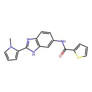 N-[2-(1-methylpyrrol-2-yl)-3H-benzimidazol-5-yl]thiophene-2-carboxamide structure