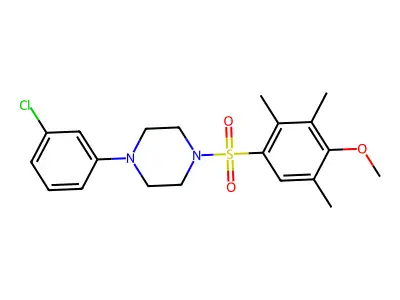 1-(3-Chlorophenyl)-4-(4-methoxy-2,3,5-trimethylbenzenesulfonyl)piperazine structure