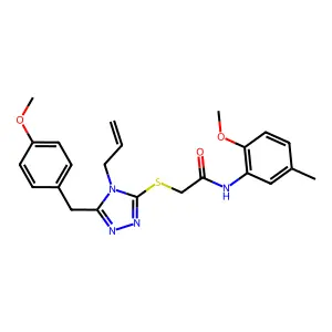 2-{[5-(4-methoxybenzyl)-4-(prop-2-en-1-yl)-4H-1,2,4-triazol-3-yl]sulfanyl}-N-(2-methoxy-5-methylphenyl)acetamide structure