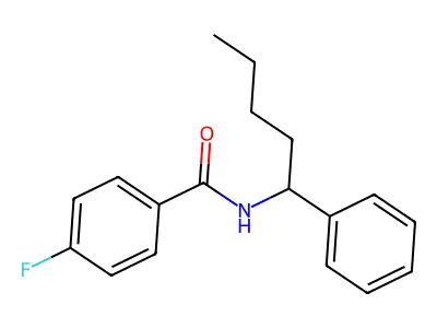 4-fluoro-N-(1-phenylpentyl)benzamide structure