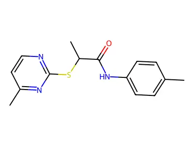 N-(4-methylphenyl)-2-(4-methylpyrimidin-2-yl)sulfanylpropanamide structure