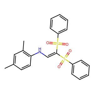 N-[2,2-bis(benzenesulfonyl)ethenyl]-2,4-dimethylaniline structure