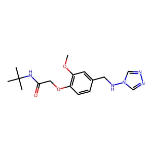 N-tert-Butyl-2-[2-methoxy-4-([1,2,4]triazol-4-ylaminomethyl)-phenoxy]-acetamide structure